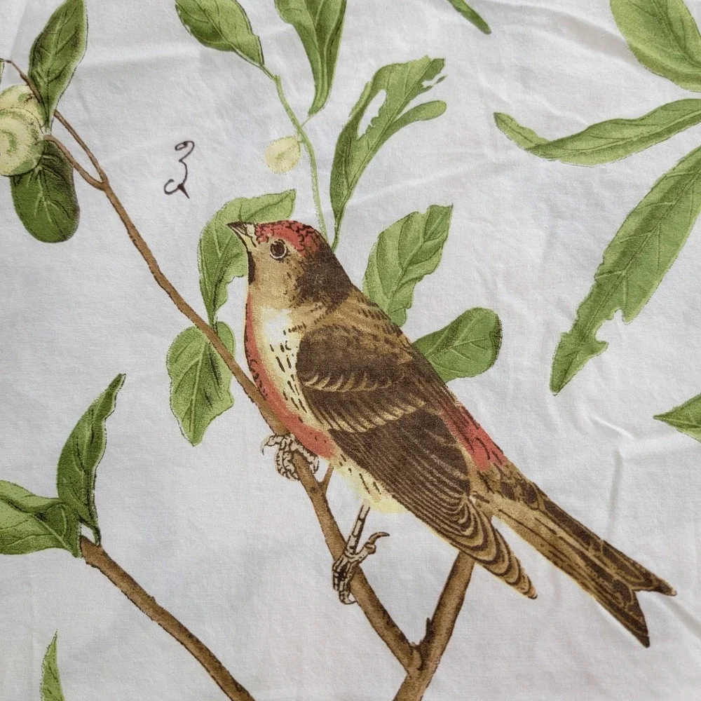 Pottery Barn Spring Sparrow Duvet Cover Only Full Queen EUC Birds Botanical 2010
